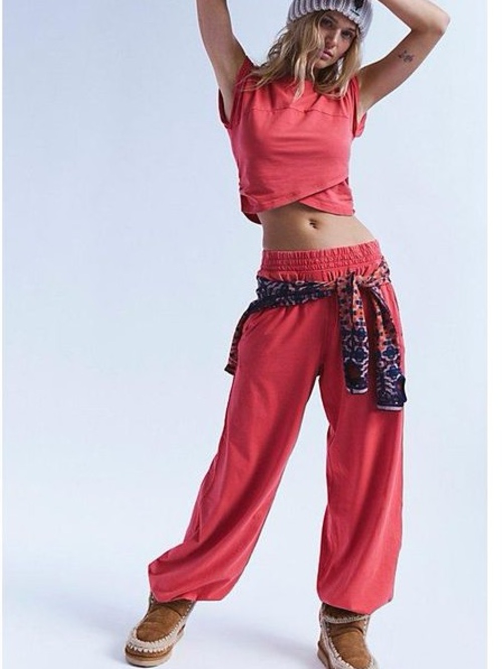 Free People Light Red Grapefruit Hot Shot Crossover Set M